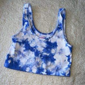 💙🤍 BLUE & WHITE TIE DYE CROP TOP 🤍💙